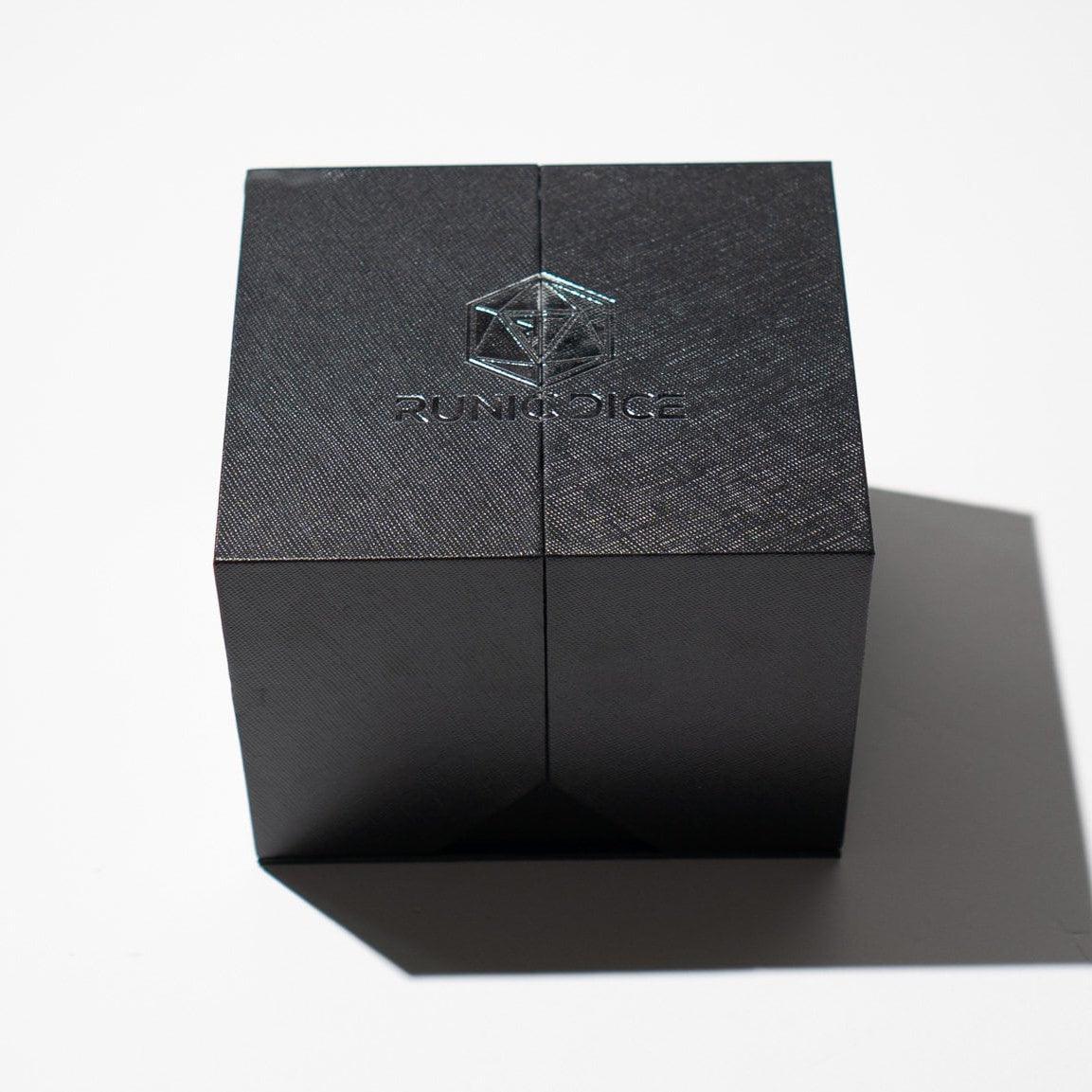 Massive Dark Black And Foil Liquid Core 95MM Chonk Handmade Resin Dice And Box | Resin Chonk | Wiccan Center