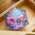 Massive Pastel Pink Baby Blue Glitter Liquid Core 95MM Chonk Handmade Resin Dice And Box | Resin Chonk | Wiccan Center