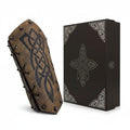 Medieval Embossed Arm Bracers PU Leather Knight Viking Cosplay Gauntlets Costume Props