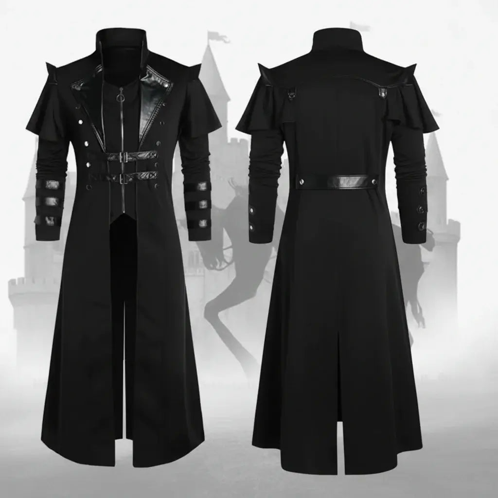 Medieval Viking Wear Gothic Steampunk Assassin Long Coat Pirate Armor Leather Costume Jacket