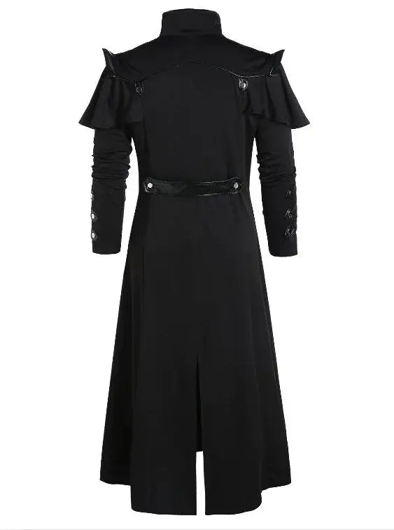 Medieval Viking Wear Gothic Steampunk Assassin Long Coat Pirate Armor Leather Costume Jacket