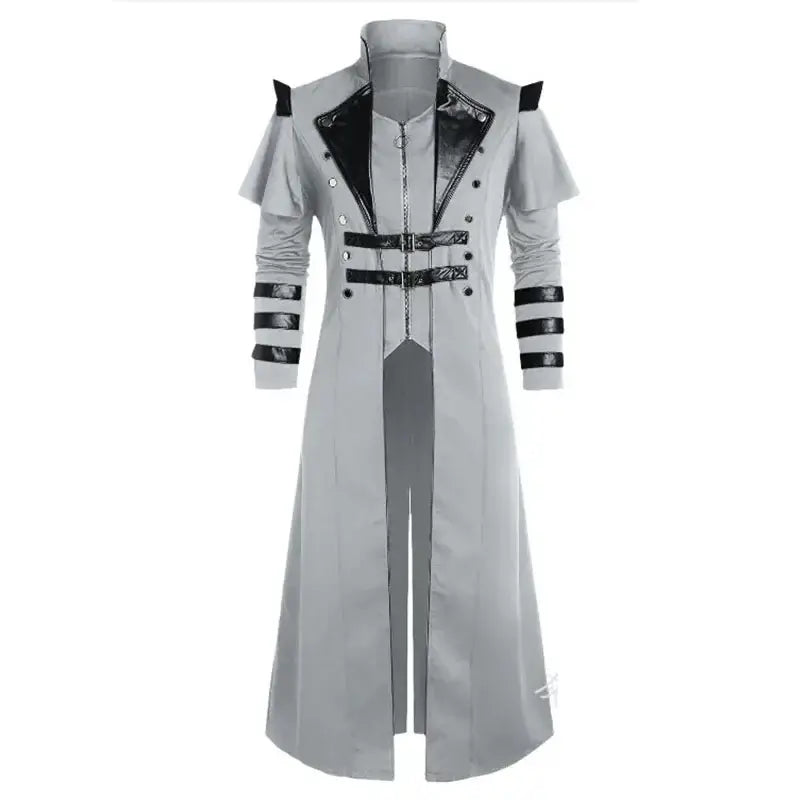 Medieval Viking Wear Gothic Steampunk Assassin Long Coat Pirate Armor Leather Costume Jacket
