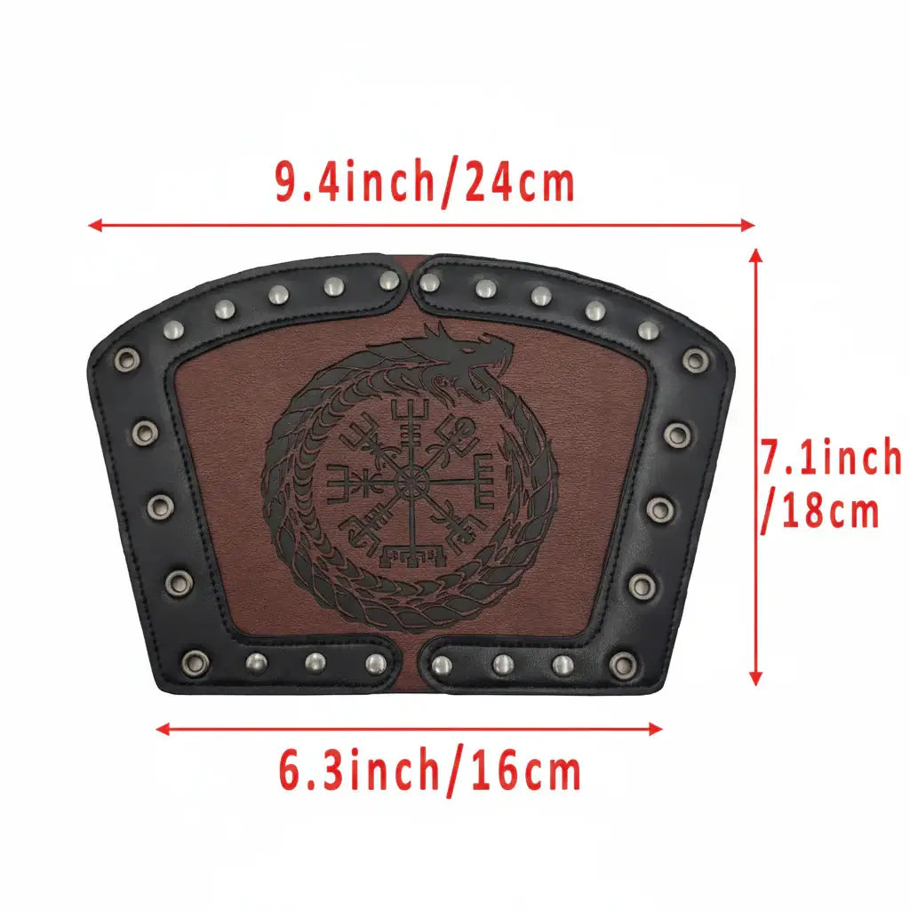 Medieval Viking Wear Nordic Compass Leather Bracelet Wide Arm Gauntlet Bracer