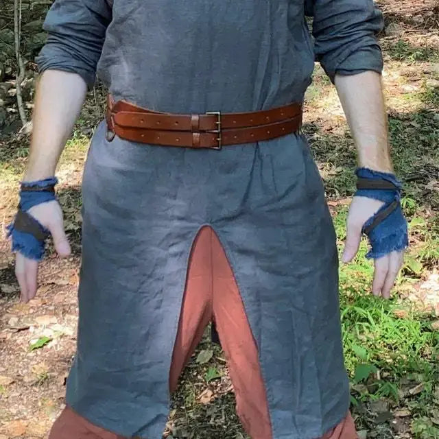 Men Medieval Knight Warrior Costume Tunic Clothing Norman Chevalier Braid Viking Pirate Saxon Top Shirt