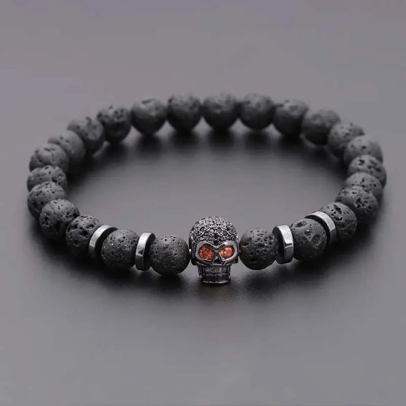 Lava Rock Skull Bracelet | bracelets | Wiccan Center