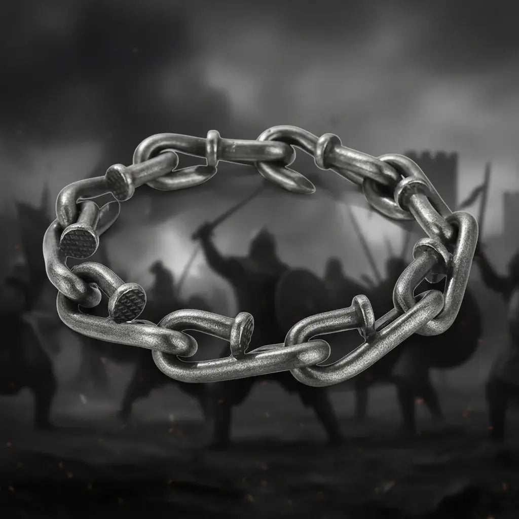 Men’s Nail Hook Bracelet – Vintage Punk Chain Bracelet, Titanium Steel Interlocking Cuff