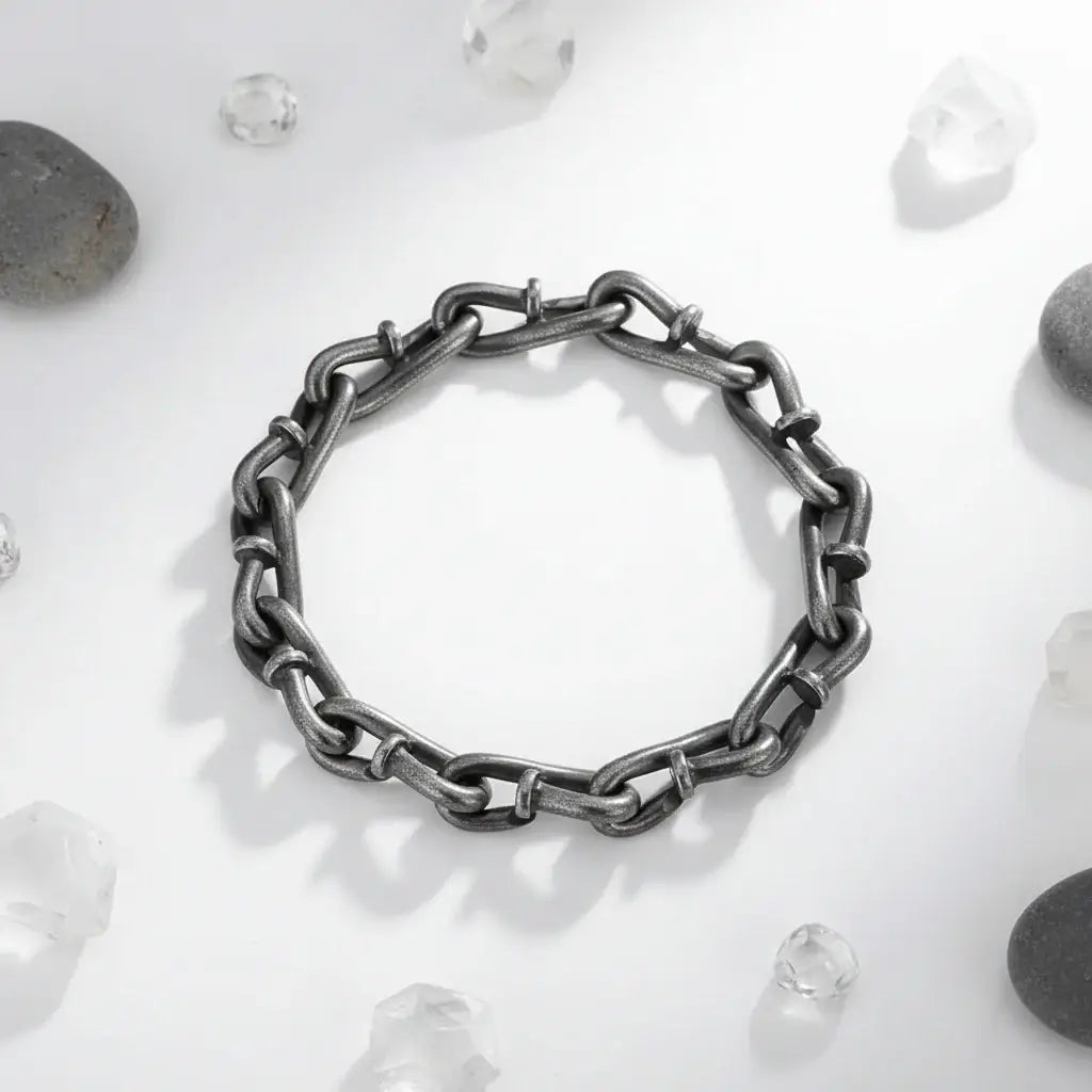 Men’s Nail Hook Bracelet – Vintage Punk Chain Bracelet, Titanium Steel Interlocking Cuff