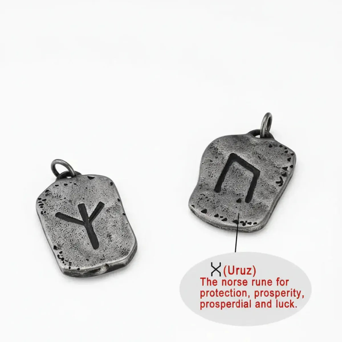 Men’s Viking Rune Protection Necklace Stainless Steel Elder Futhark Nordic Strength Pendant for Men
