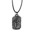 Men’s Viking Rune Protection Necklace Stainless Steel Elder Futhark Nordic Strength Pendant for Men