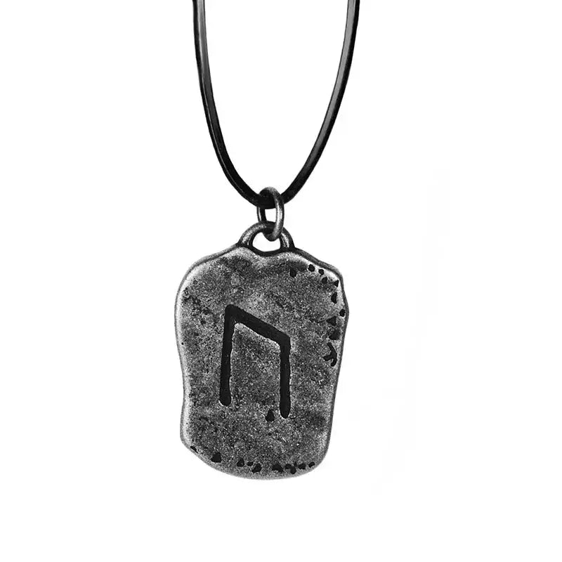 Men’s Viking Rune Protection Necklace Stainless Steel Elder Futhark Nordic Strength Pendant for Men