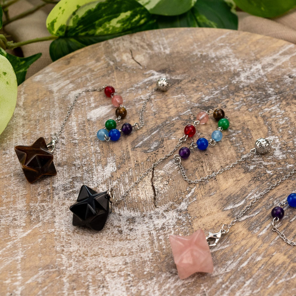 Crystal Merkaba Pendulum with Chakra Stones | | Wiccan Center