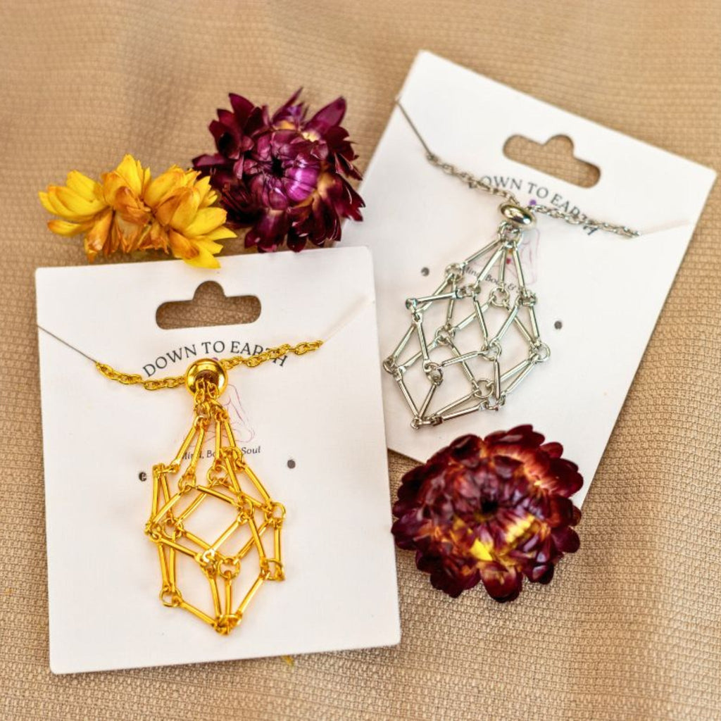 Adjustable Metal Crystal Holder Necklace | | Wiccan Center