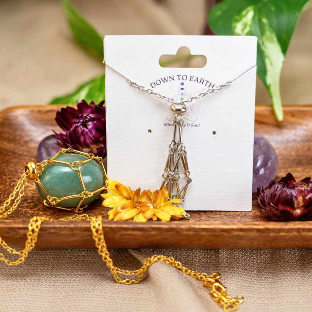 Adjustable Metal Crystal Holder Necklace | | Wiccan Center