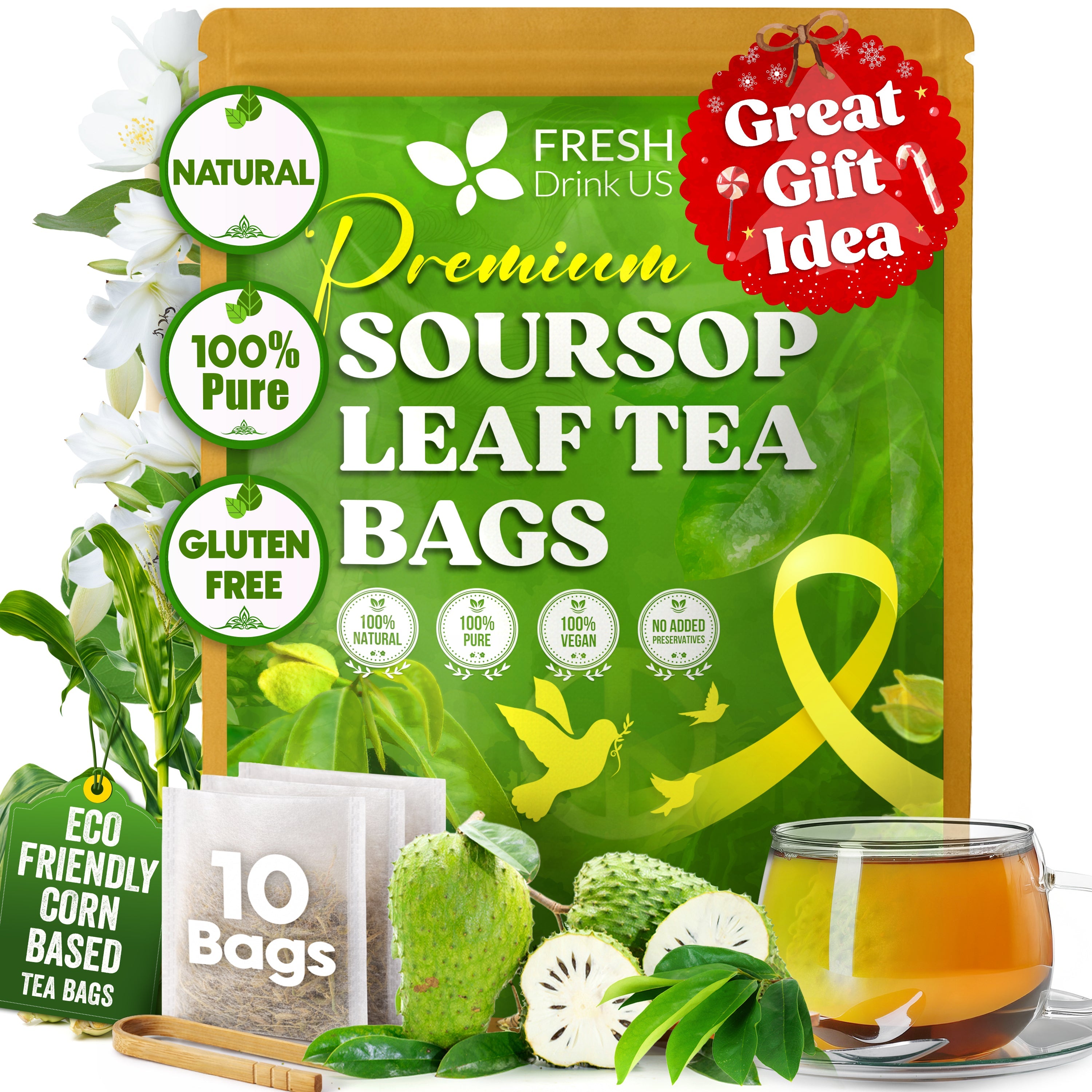 Premium Soursop Leaves Tea bags, Dried Soursop Leaves, Soursop Leaf Powder, Guanabana Leaves Tea, Hoja Guanabana Tea | Tea | Wiccan Center