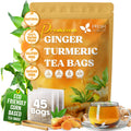 Premium Ginger Turmeric Tea Bags, Hand-made Blend of Ginger and Turmeric Herbal Tea, Eco-conscious Tea Bags. No Sugar, No Caffeine, No Gluten, Vegan. | Tea | Wiccan Center