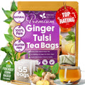 Premium Ginger Tulsi Tea Bags | Hand-made Blend of Ginger and Tulsi Holy Basil Leaves | Tea | Wiccan Center