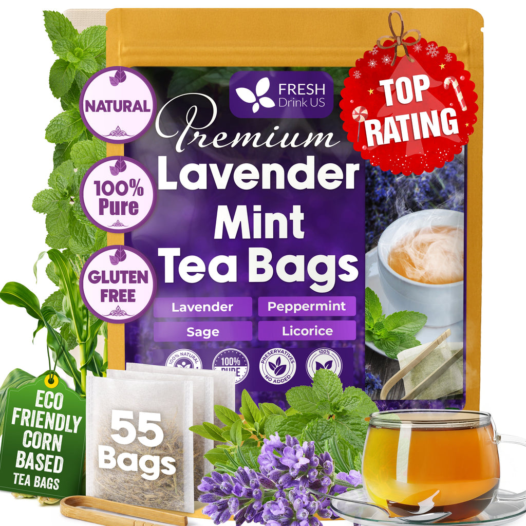 Premium Lavender Mint Tea Bags. 100% Natural, Blend of Lavender, Peppermint, Sage and Licorice. | Tea | Wiccan Center