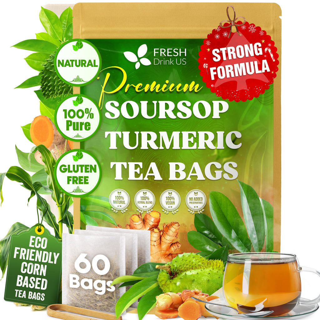 Premium Soursop Turmeric Tea Bags | Blend of Soursop Leaves, and Turmeric Root | Tea | Wiccan Center