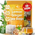 Premium Lemon Ginger Tea Bag, Eco-conscious Tea Bags. Lemon Ginger Herbal Tea. No Sugar, No Caffeine, No Gluten, Vegan. | Tea | Wiccan Center