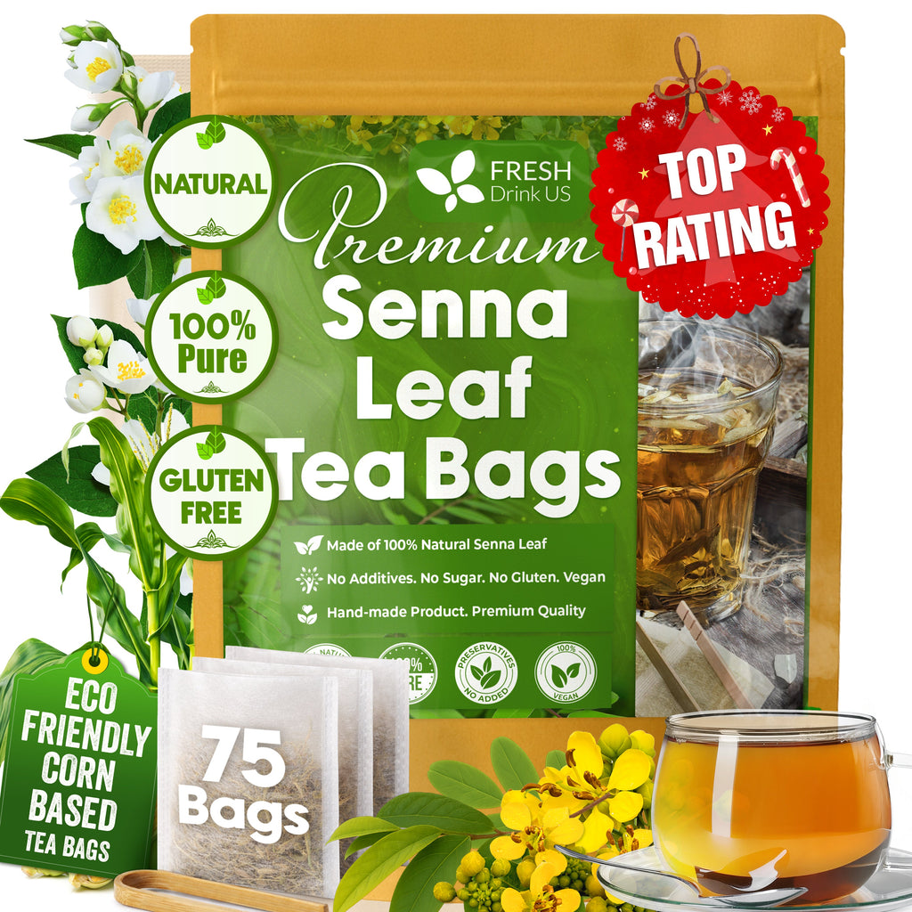 Premium Senna Leaf Tea Bags, 100% Natural & Pure from Senna Leaves. Loose Leaf Senna Herbal Tea, Made with Natural Material Tea Bags, Senna Leaf Tea. No Sugar, No Caffeine, No Gluten, Vegan. | Tea | Wiccan Center