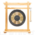 14" Gongs on the Moksha Joe Gong Stand - Pine | Gong & Stand Combo | Wiccan Center