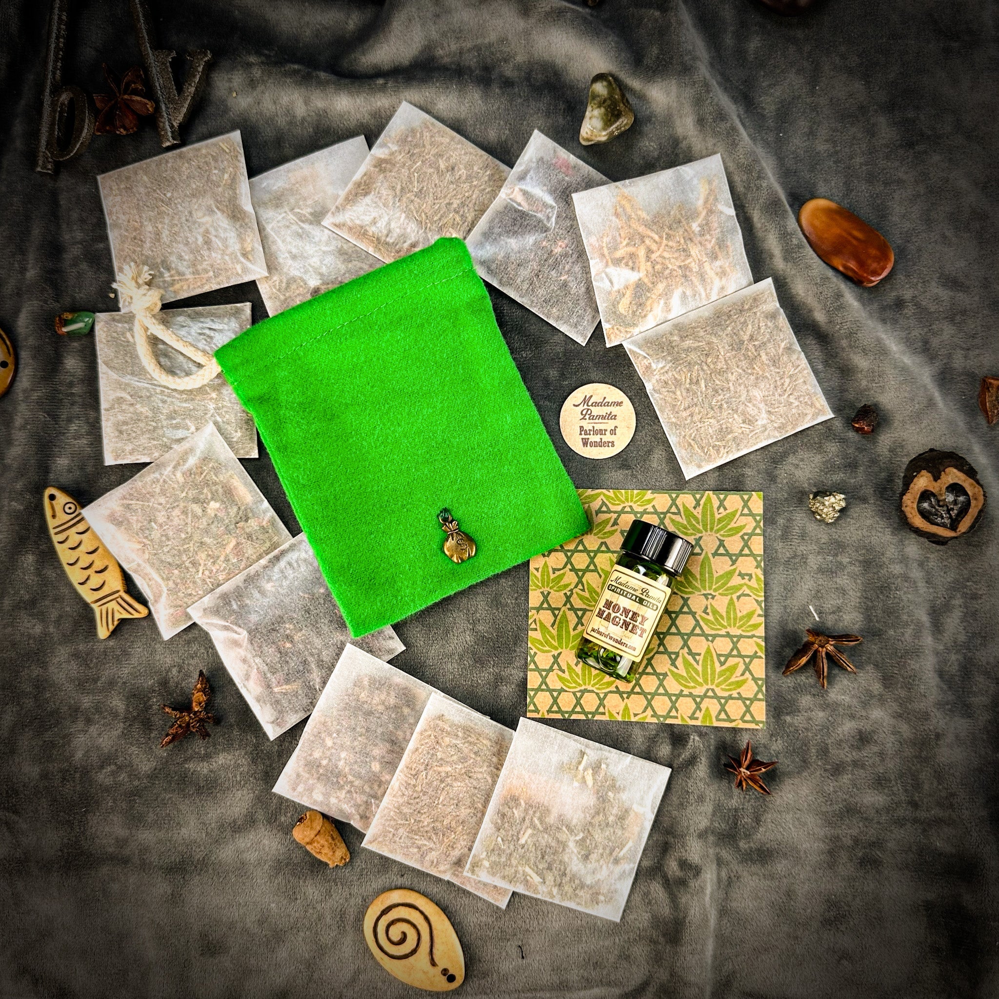 Money Magnet Mojo Bag Kit - Triple Strength | Mojo Bag | Wiccan Center