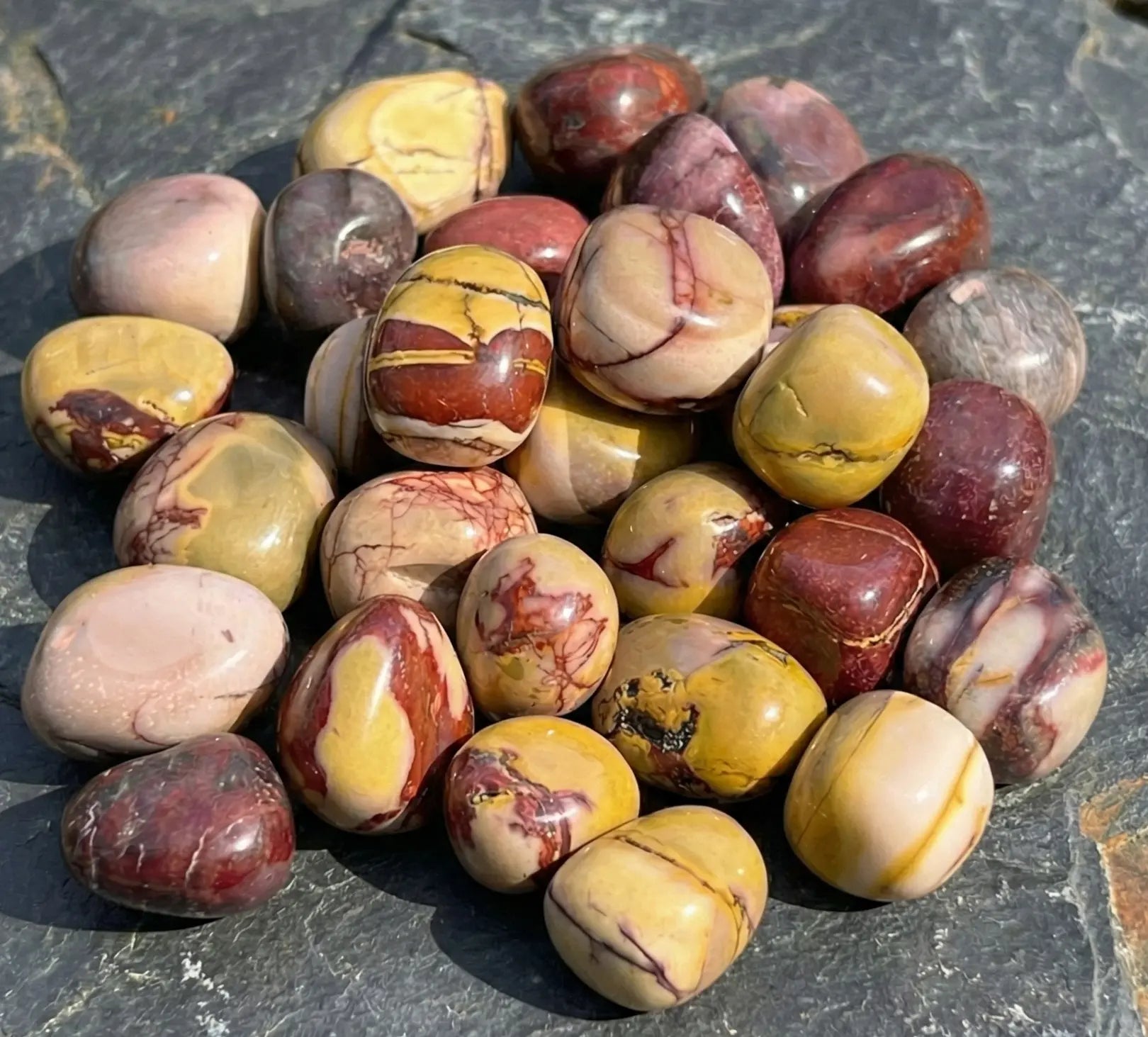 Australian Mookaite Jasper Tumbled Stones Mineral (By The Piece or Pound) | Home & Living > Home Decor > Home Accents > Rocks & Geodes | Wiccan Center