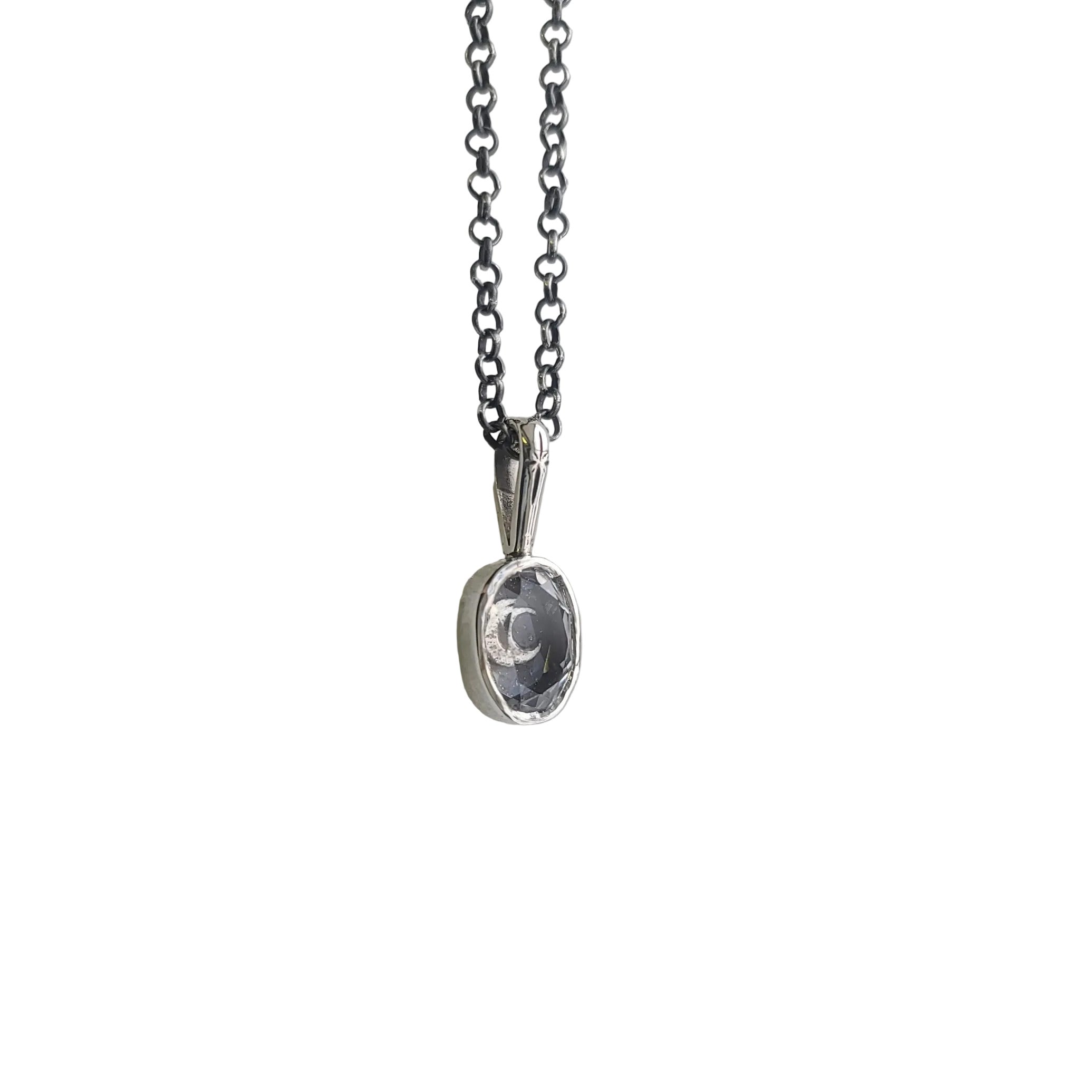 Crescent Moon Shadow Box Style Pendant