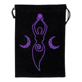 Moon Goddess Black Velvet Embroidered Bag | Tarot Cards | Wiccan Center