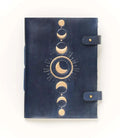 Blue Moon Phase Leather Journal w/ snaps | Sacred Book Store | Wiccan Center