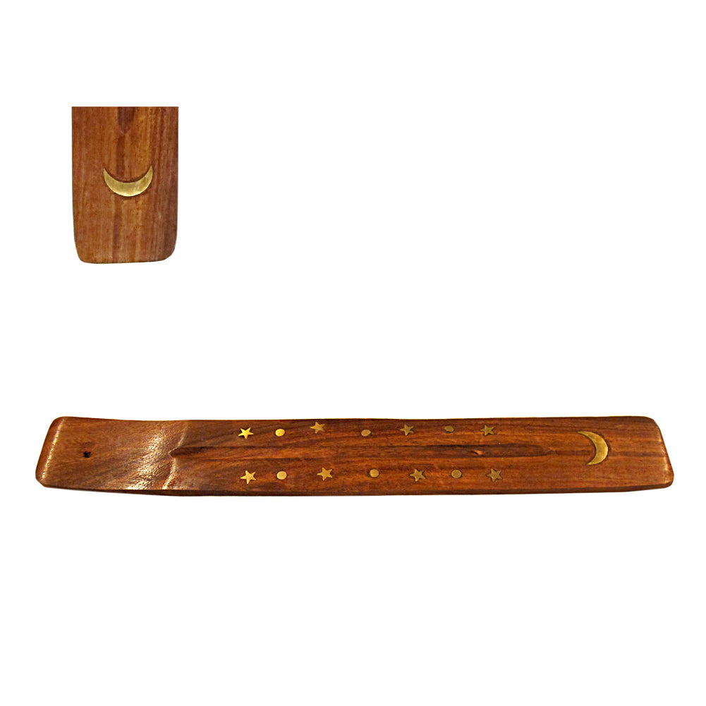 Moon Wood Incense Boat Burner (R) | Incense Holder | Wiccan Center