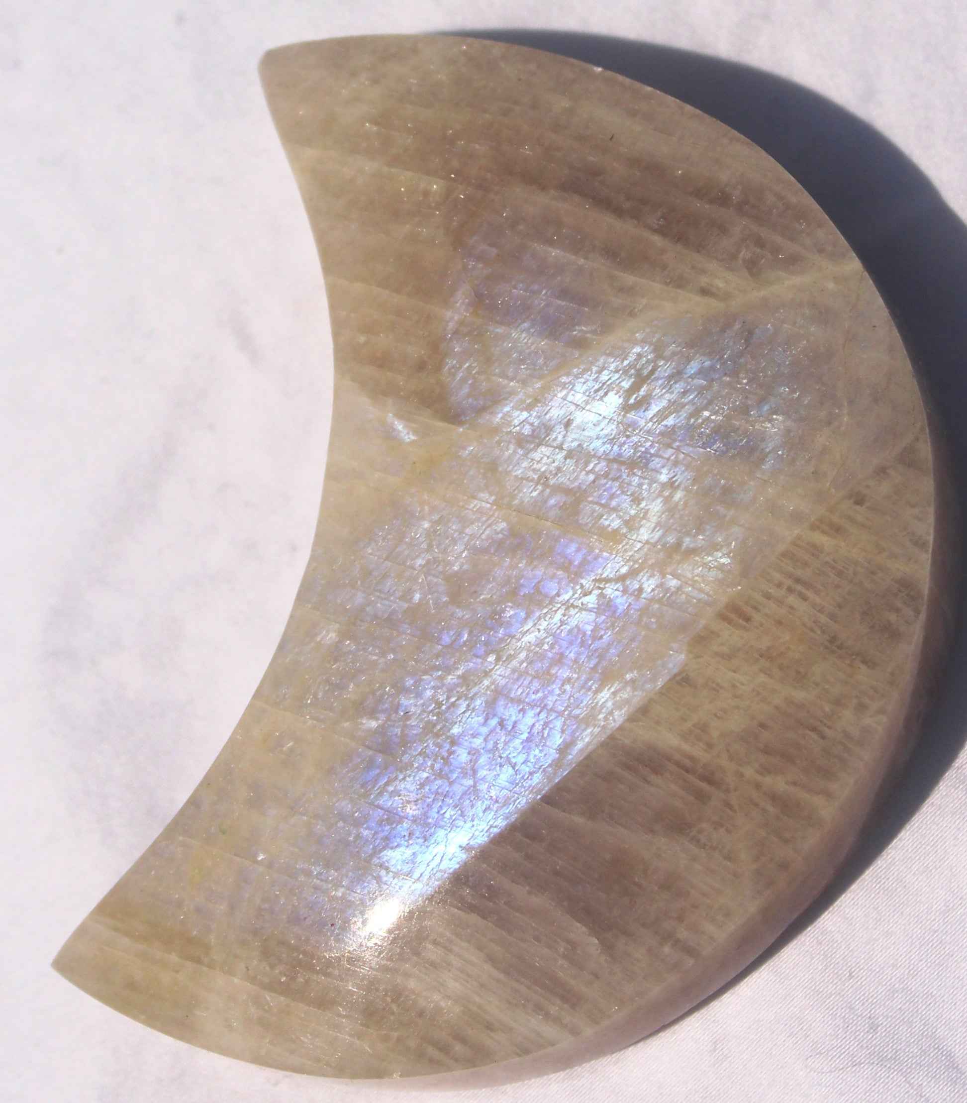 Moonstone Crescent Moon Carving – Intuition, New Beginnings & Emotional Balance | | Wiccan Center