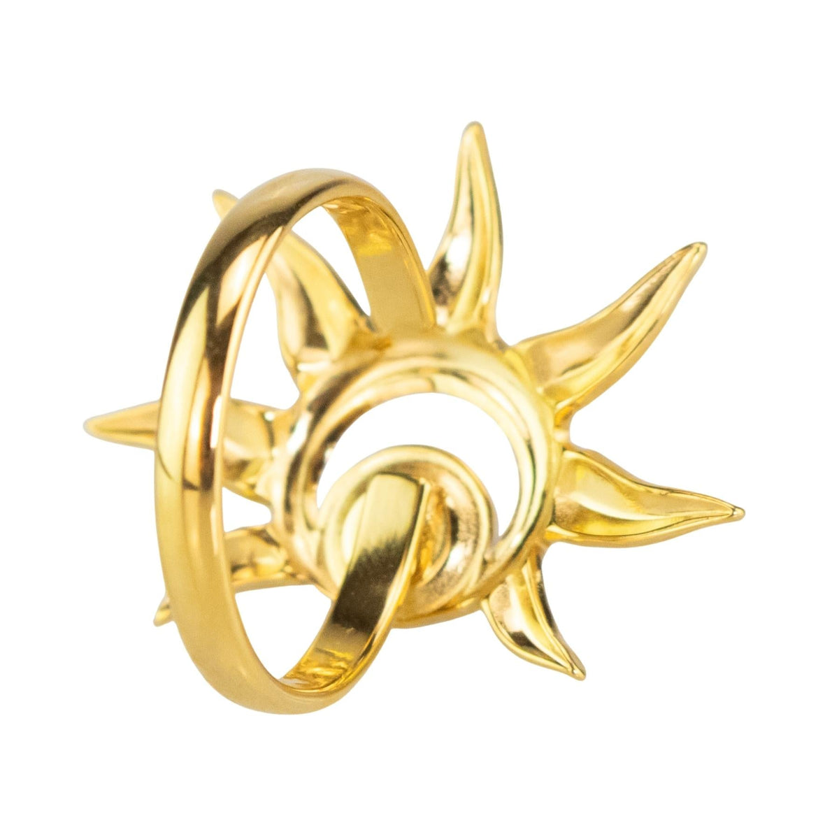 Golden Sun & Pearl Adjustable Ring | | Wiccan Center