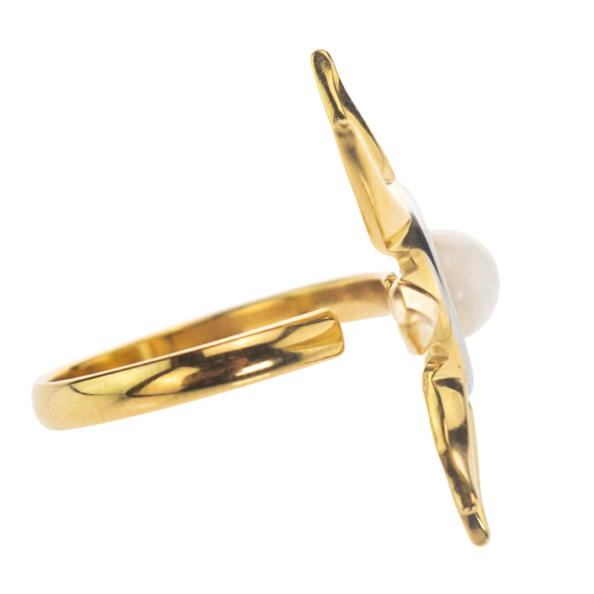 Golden Sun & Pearl Adjustable Ring | | Wiccan Center
