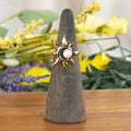 Golden Sun & Pearl Adjustable Ring | | Wiccan Center