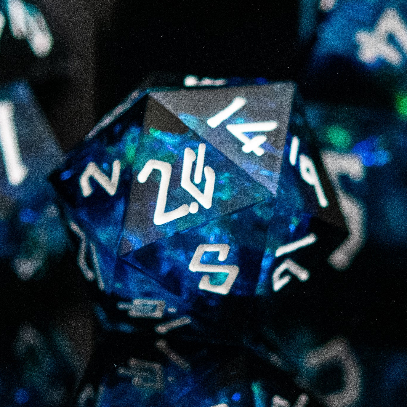 Moonbeam Sharp-Edged Resin Dice Set | Resin | Wiccan Center