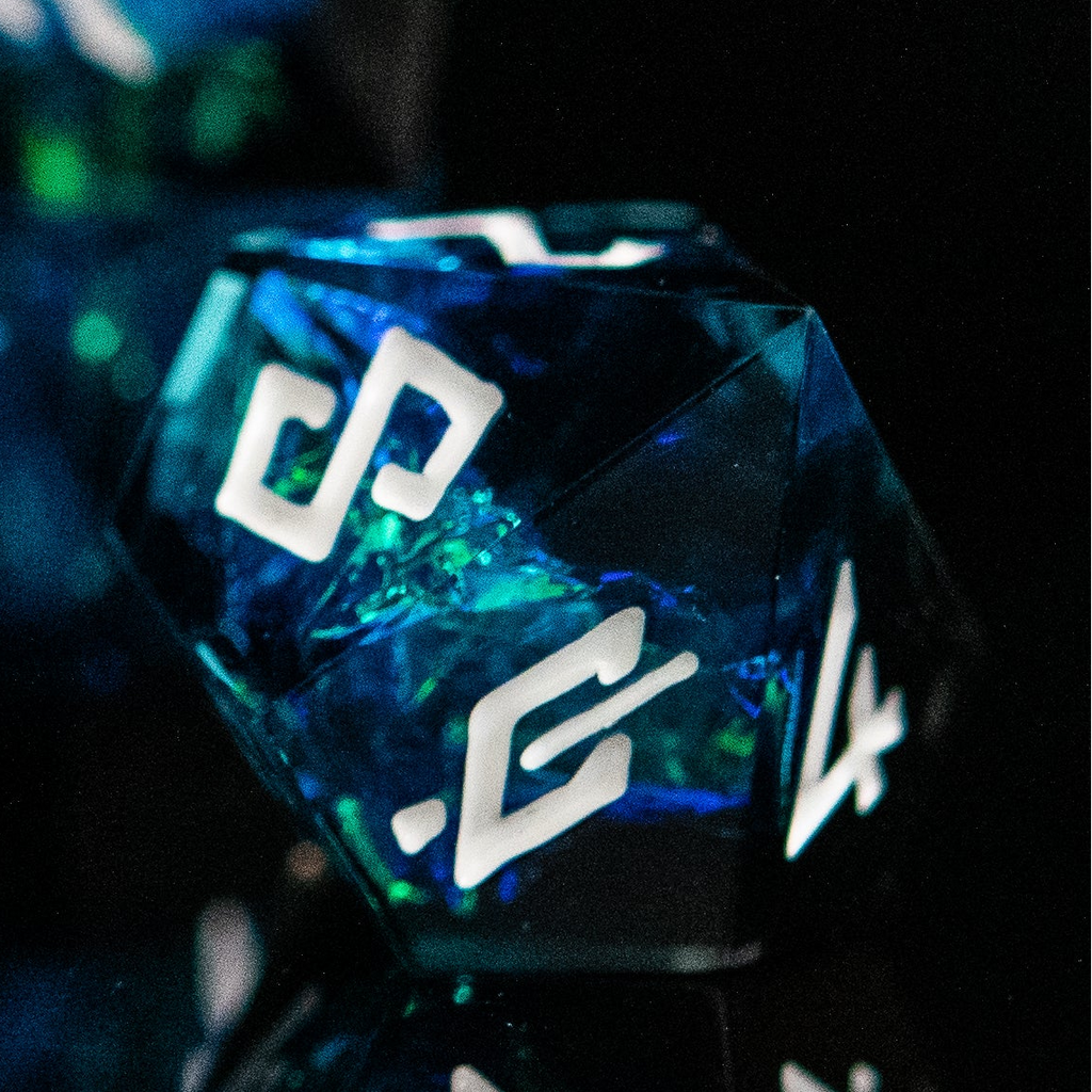 Moonbeam Sharp-Edged Resin Dice Set | Resin | Wiccan Center