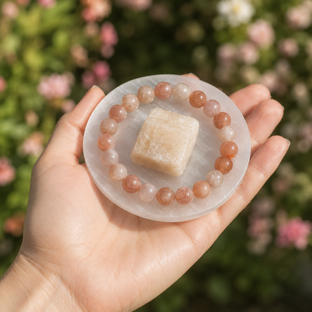 Moonstone Crystal Gift Set For Emotional Support and Protection, Real Polished Gemstones. | Merkaba & Platonic Solids | Wiccan Center