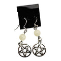 Moonstone Pentagram Earrings | Earring | Wiccan Center