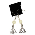 Moonstone Triquetra Earrings | Earring | Wiccan Center
