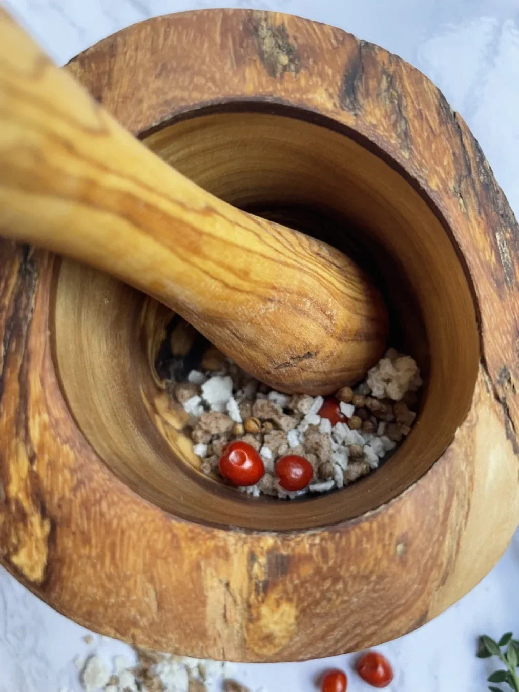 Olive Wood Rustic Mortar and Pestle | Kitchen | Wiccan Center