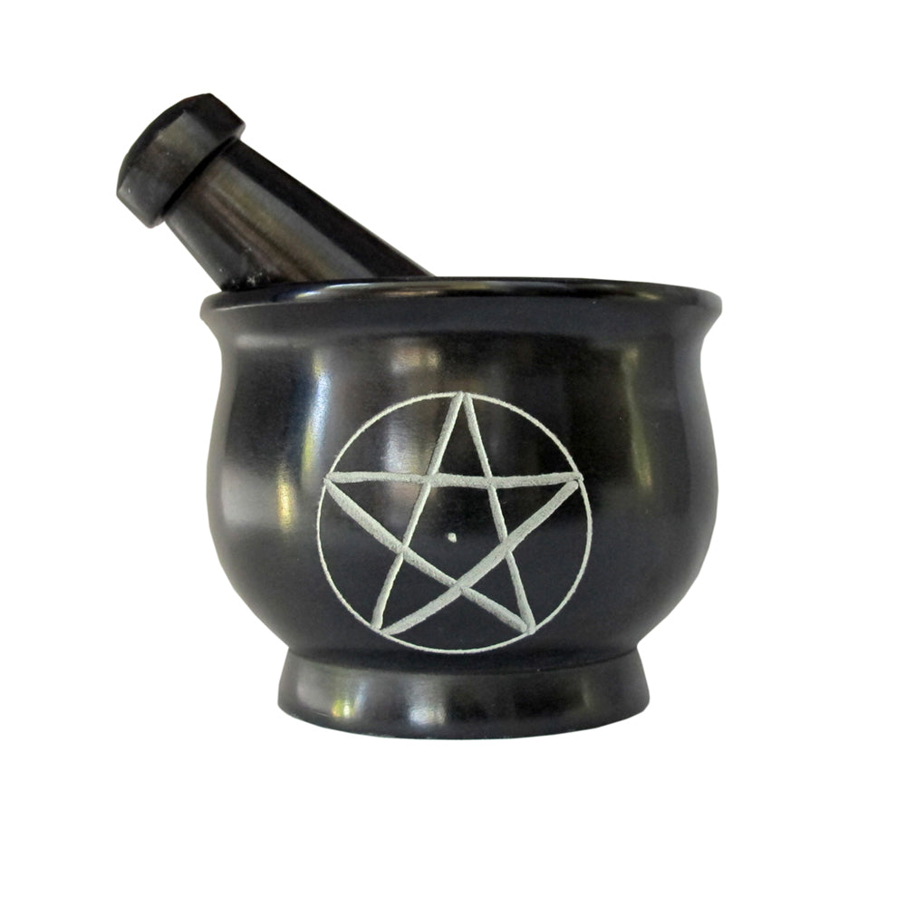 Mortar & Pestle - Pentacle - Black | Mortar & Pestle | Wiccan Center