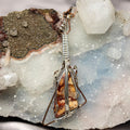 Moss Agate Guitar Wire Wrap Pendant 4.5 Inch