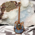 Moss Agate Labradorite Bass Wire Wrap Pendant