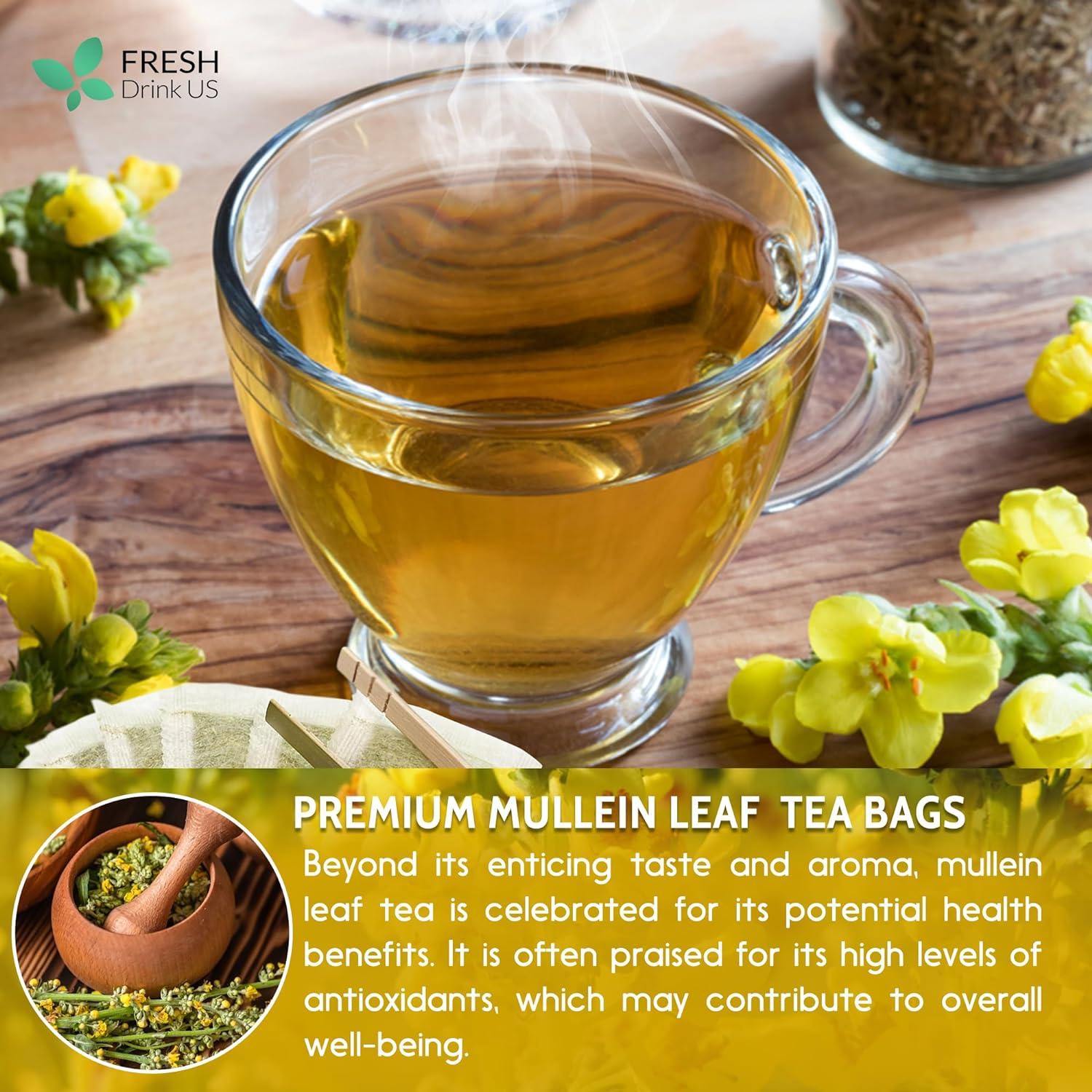 Mullein Leaf Tea Bags, 100% Natural & Pure from Mullein Leaves. Loose Leaf Mullein Herbal Tea. Made with Natural Material Tea Bags. No Sugar, No Caffeine, No Gluten, Vegan. | Tea | Wiccan Center