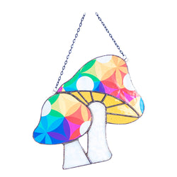 Mushrooms Stained Glass Suncatcher | Figurine | Wiccan Center