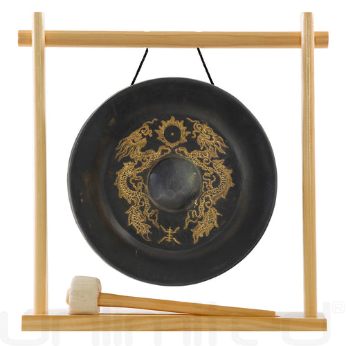 9" to 16" Vietnamese Dragon Gongs on Stands | Gong & Stand Combo | Wiccan Center