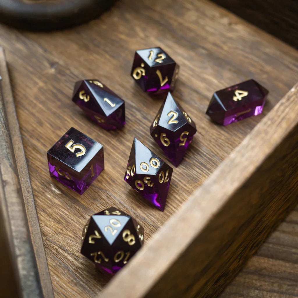 Mystic Violet Resin DND Dice Set | Resin Dice | Wiccan Center