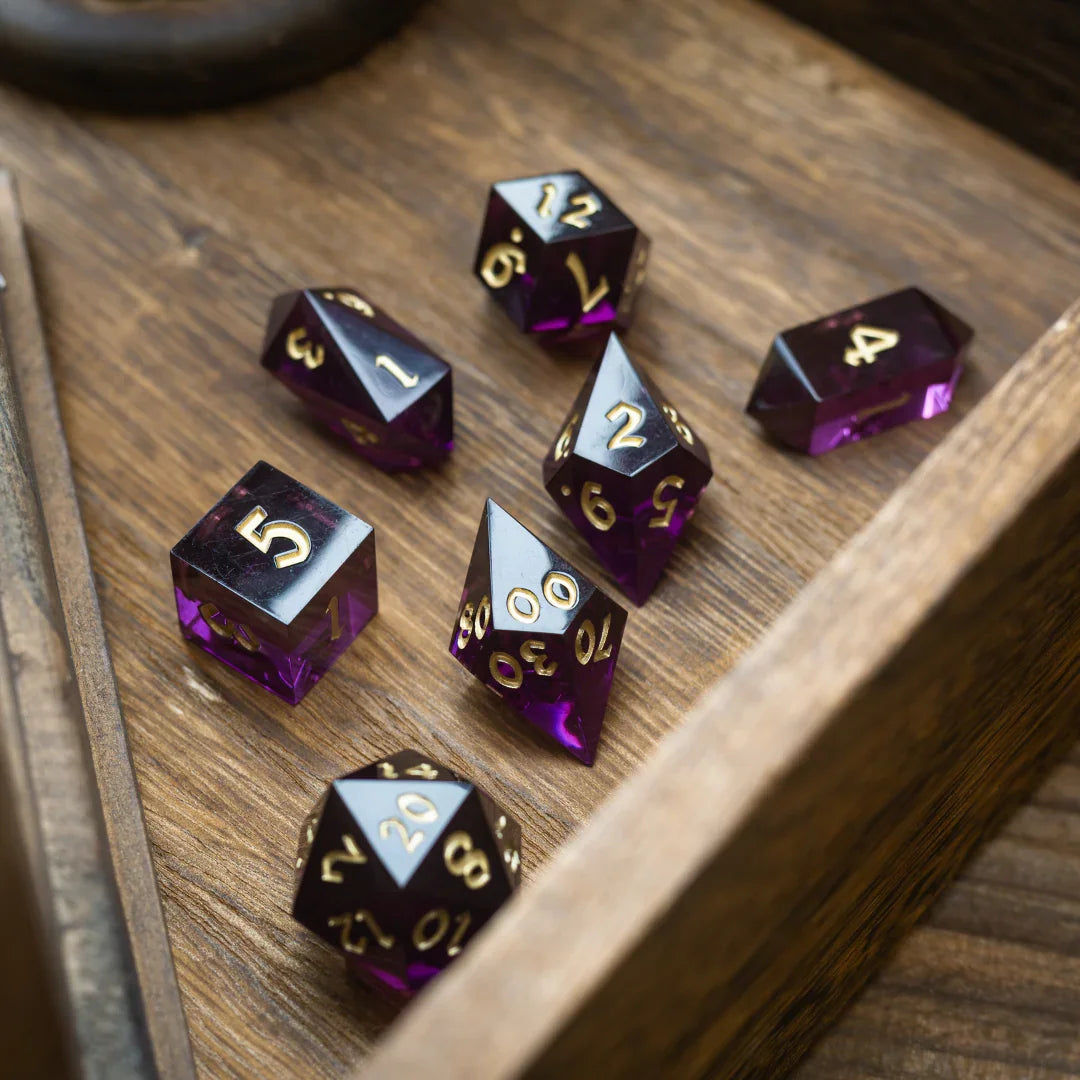 Mystic Violet Resin DND Dice Set | Resin Dice | Wiccan Center