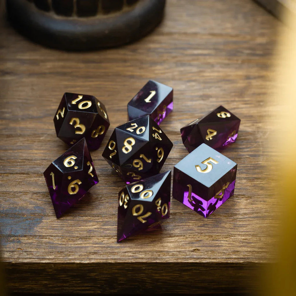 Mystic Violet Resin DND Dice Set | Resin Dice | Wiccan Center